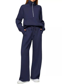 Half-Zip Sweatshirt and Wide-Leg Pants Set 101001840100593 40 Gifts for Her Jerry's Apparel 
