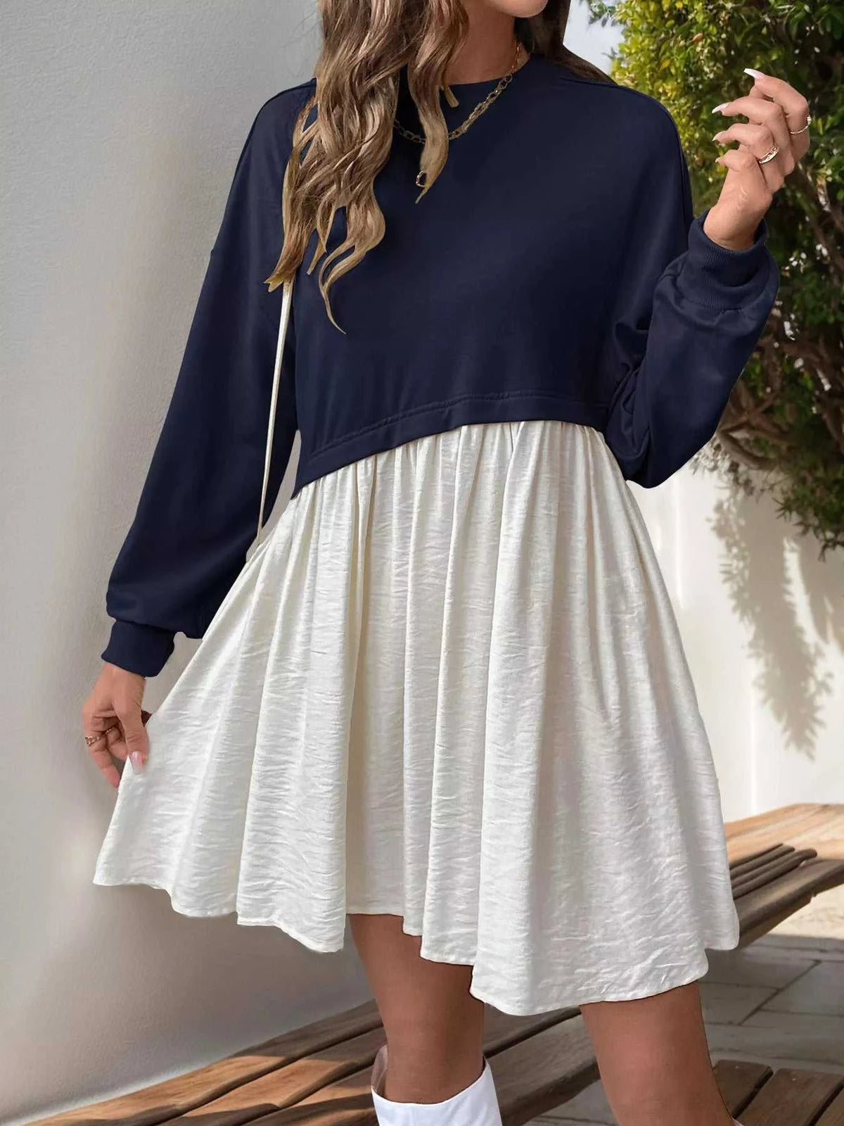 Two-Tone Dropped Shoulder Dress 100100598415938 49 Gifts for Her Jerry's Apparel 