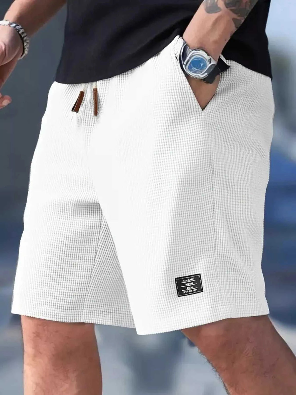Men's Full Size Waffle Knit Drawstring Casual Shorts Plus Size 104001878801577 26 Affordable Fashion Under $100 Jerry's Apparel 