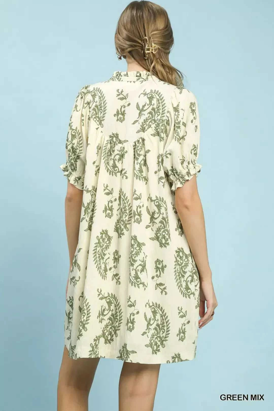 Umgee Mix Paisley Scallop Trim Dress 100100993391624 55 Affordable Fashion Under $100 Jerry's Apparel 