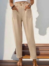 Perfee Frill High Waist Pants with Pockets 100100096091990 29 Affordable Fashion Under $100 Jerry's Apparel 