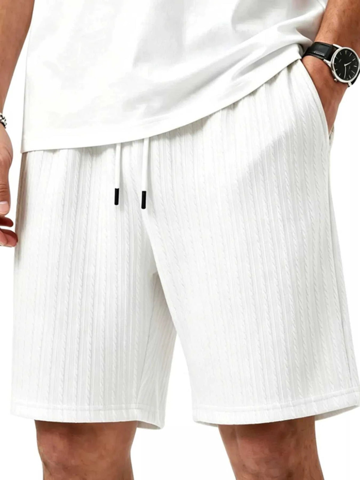 Men's Full Size Casual Texture Drawstring Shorts Plus Size 104001974250005 33 Affordable Fashion Under $100 Jerry's Apparel 