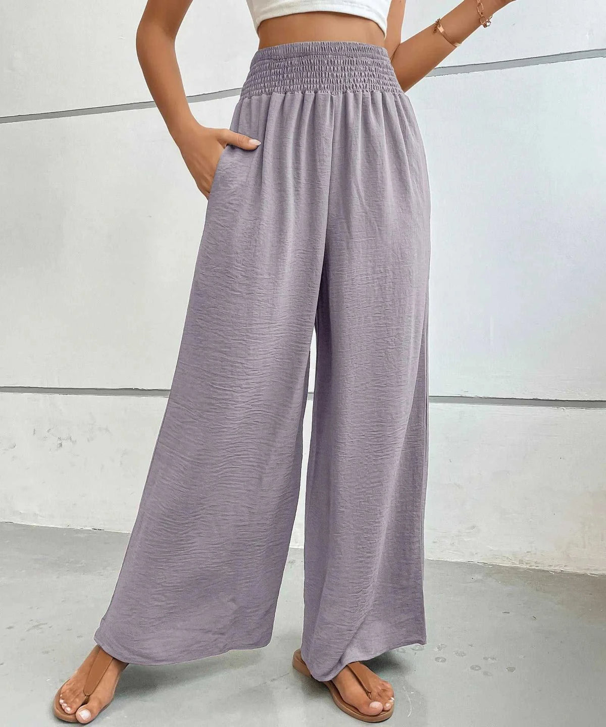 High-Waisted Wide Leg Pants 100100827101945 34 Affordable Fashion Under $100 Jerry's Apparel 