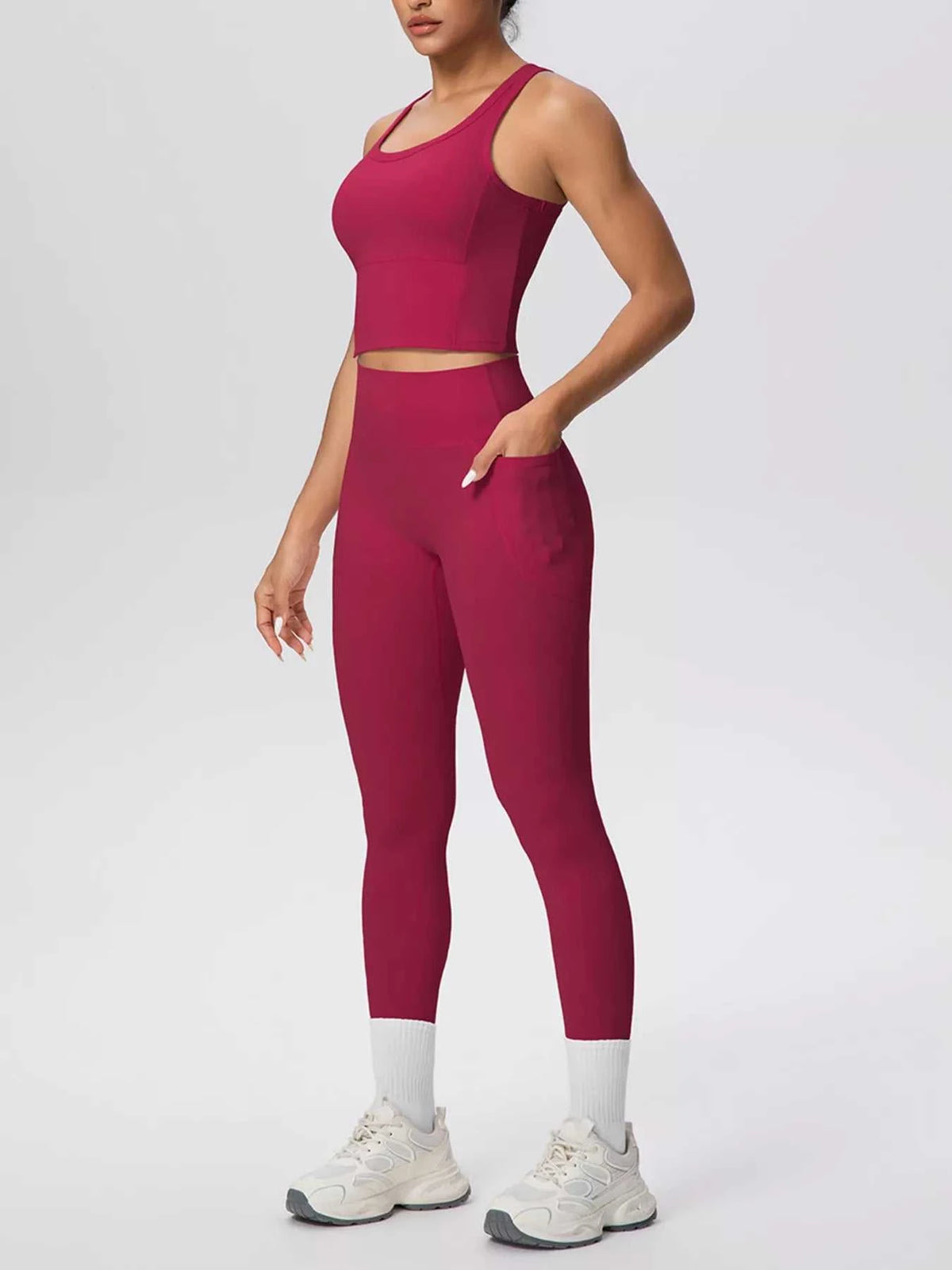 Scoop Neck Tank and High-Waisted Leggings Active Set 101006388543899 85 Gifts for Her Jerry's Apparel 