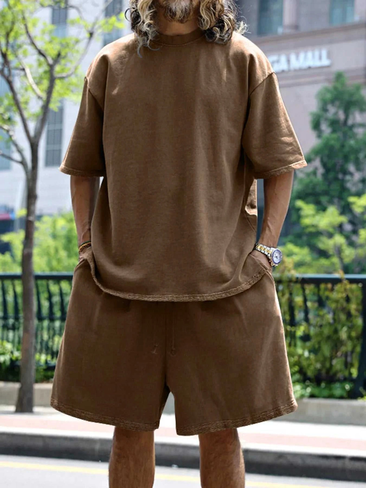 Men's Full Size Round Neck Short Sleeve Top and Shorts Set Plus Size 100400389468525 41 Affordable Fashion Under $100 Jerry's Apparel 