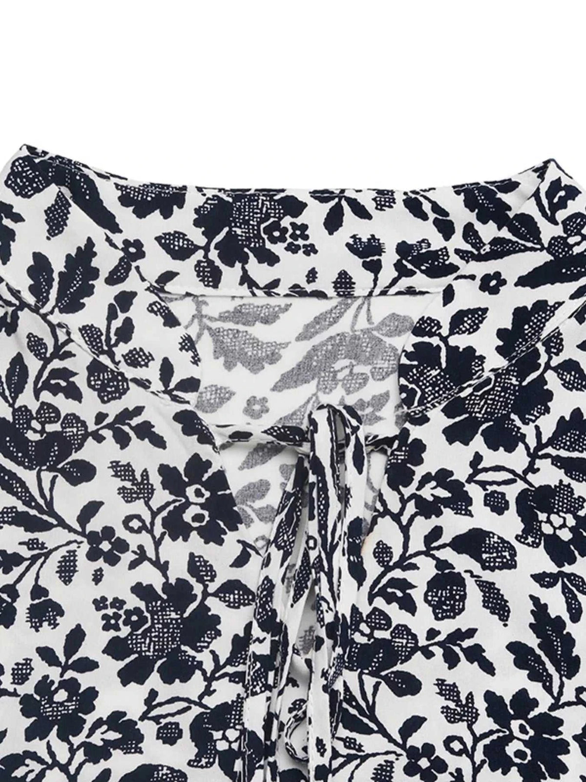 Printed Tie Neck Long Sleeve Blouse 100100483446617 35 Affordable Fashion Under $100 Jerry's Apparel 