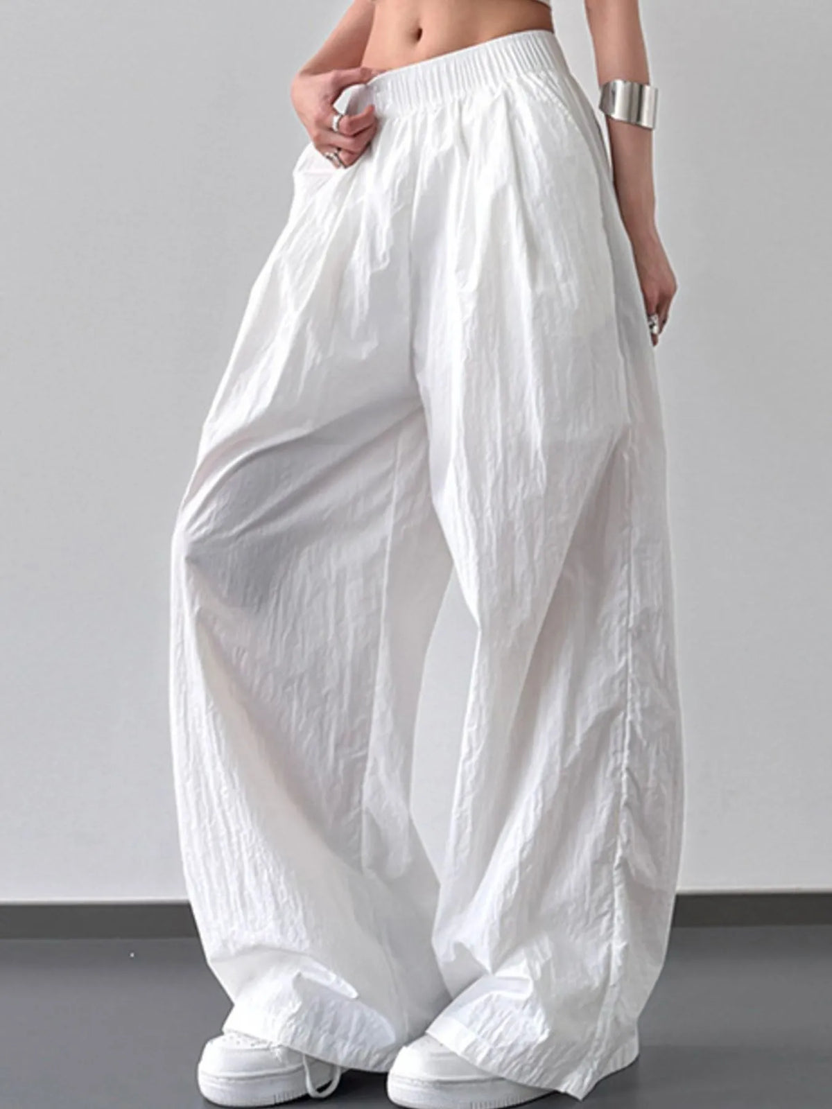 Wide Leg Elastic Waist Pants