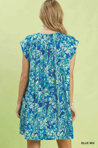 Umgee Tropical Floral Flutter Sleeve Swing Dress 100100317801132 57 Affordable Fashion Under $100 Jerry's Apparel 