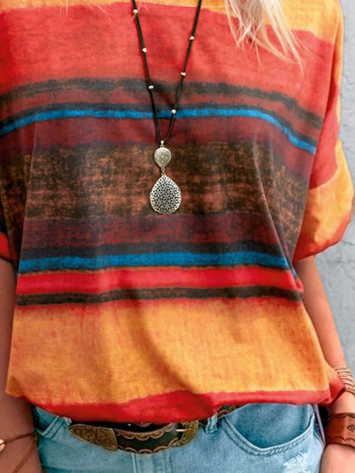 Contrast Round Neck Casual T-Shirt 100100706660927 23 Affordable Fashion Under $100 Jerry's Apparel 