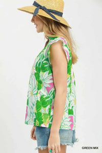 Umgee Bold Floral Flutter Sleeve Top 100100666141188 49 Affordable Fashion Under $100 Jerry's Apparel 
