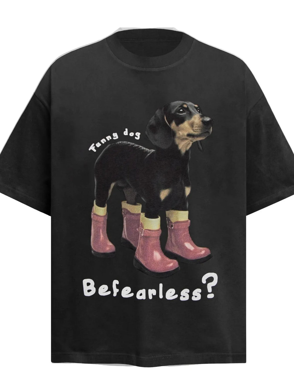 Men's Funny Dog Round Neck Casual T-Shirt