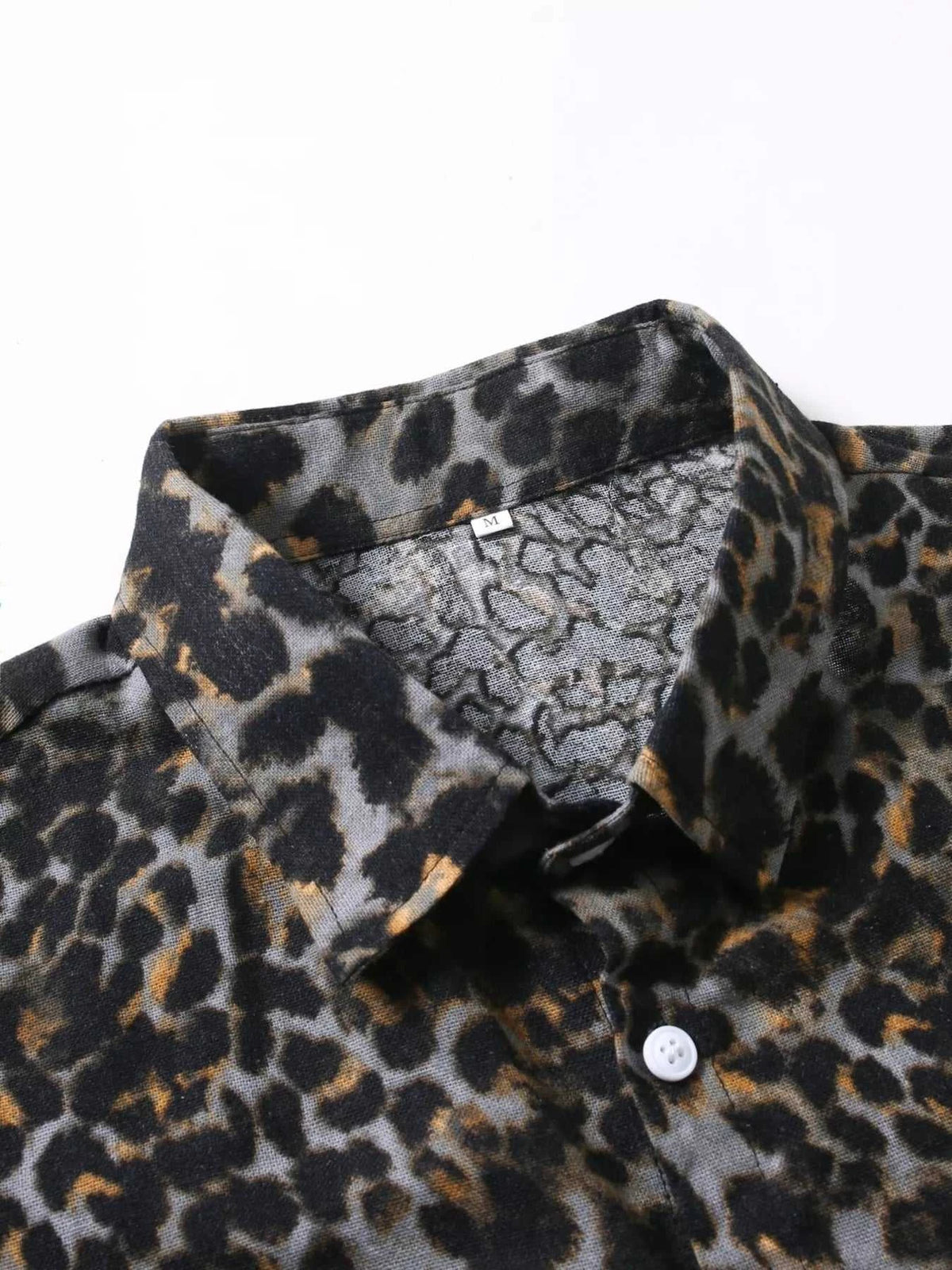 Men's Short Sleeve Leopard Print Casual Button-Down Shirt 104001869326817 27 Affordable Fashion Under $100 Jerry's Apparel 