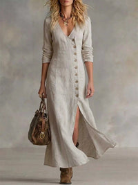 Full Size Button Front Slit Maxi Dress Plus Size 100100885609916 41 Affordable Fashion Under $100 Jerry's Apparel 