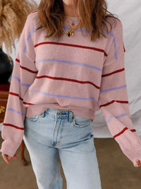 Striped Knit Round Neck Sweater 100100196271842 34 Affordable Fashion Under $100 Jerry's Apparel 