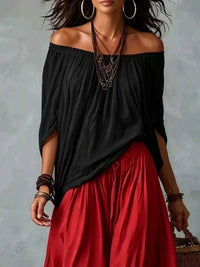 Full Size Off-Shoulder Top and Wide-Leg Harem Pants Set Plus Size 101001665837372 46 Affordable Fashion Under $100 Jerry's Apparel 