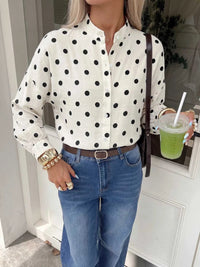 Polka Dot Button-Up Shirt 100100761650162 39 Affordable Fashion Under $100 Jerry's Apparel 