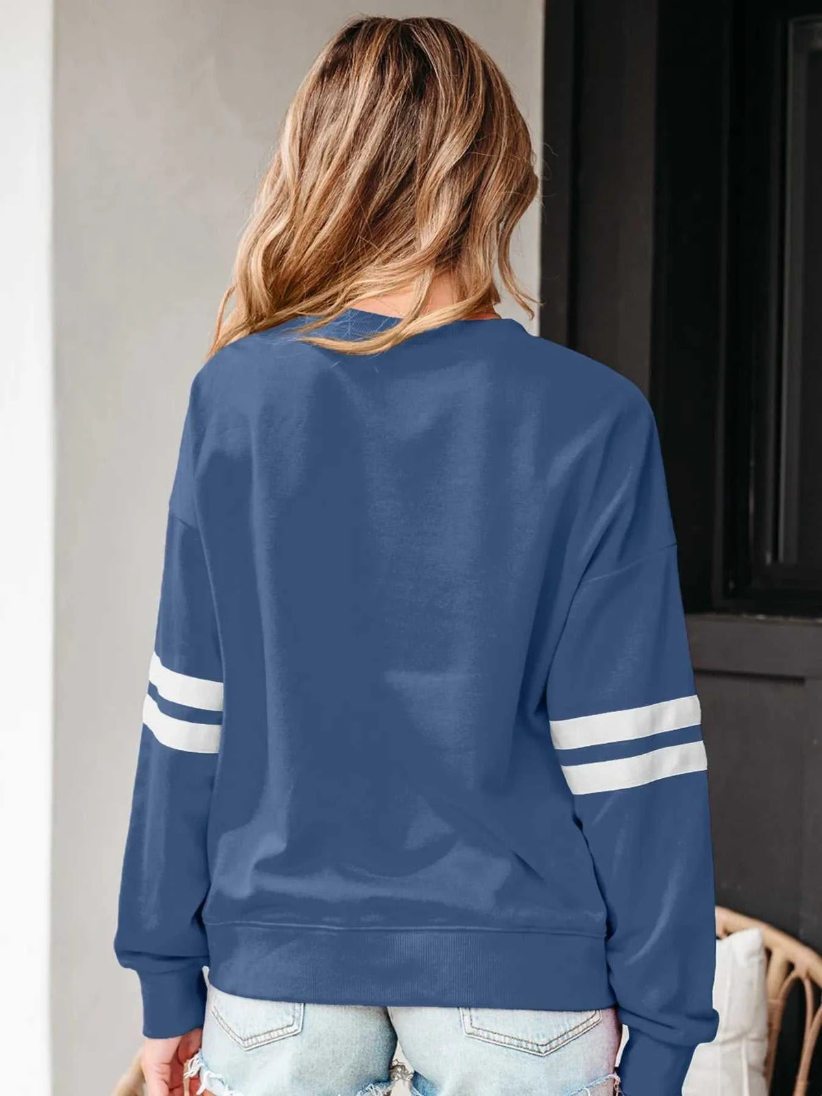 Stripe Round Neck Long Sleeve Sweatshirt 100100293467099 31 Affordable Fashion Under $100 Jerry's Apparel 