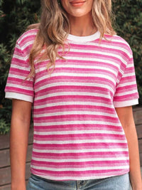 Textured Knit Short Sleeve Crossed Detail Tee 100100489772010 24 Affordable Fashion Under $100 Jerry's Apparel 