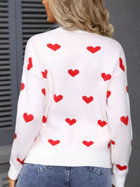 Valentine's Day Heart Pattern Dropped Shoulder Sweater 100100193932322 48 Affordable Fashion Under $100 Jerry's Apparel 