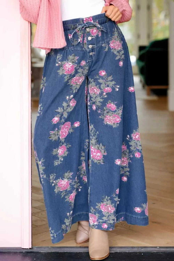 Floral Wide Leg Jeans 100100151161624 64 Affordable Fashion Under $100 Jerry's Apparel 