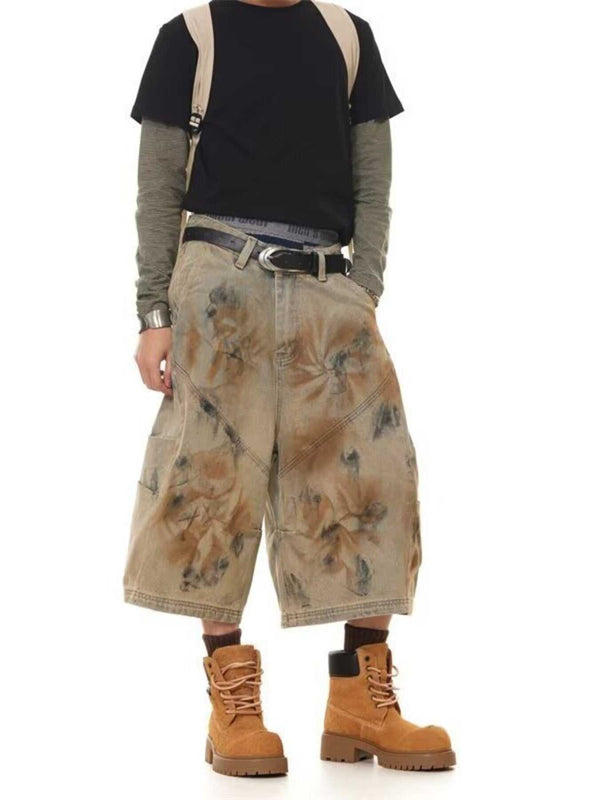 Men's Plus Size Vintage Wash Wide-Leg Denim Shorts 100400871957973 51 Affordable Fashion Under $100 Jerry's Apparel 