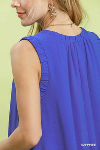 Umgee Sleeveless Ruffle Trim Drop Waist Mini Dress 100100884511182 57 Affordable Fashion Under $100 Jerry's Apparel 