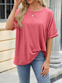 Casual Loose Fit Rolled Sleeve T-Shirt 100100846471189 23 Affordable Fashion Under $100 Jerry's Apparel 