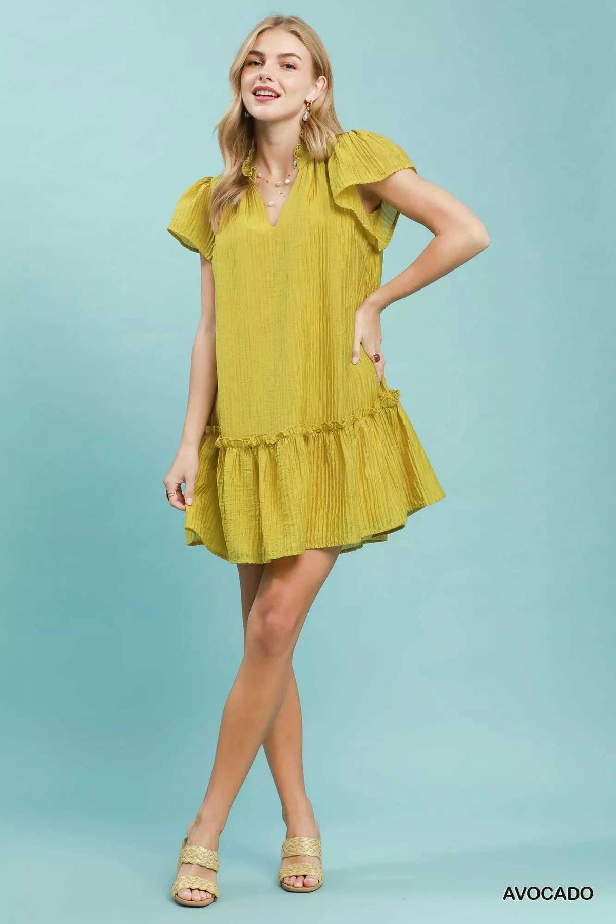 Umgee Textured Ruffle Hem Mini Dress 100100925831367 51 Affordable Fashion Under $100 Jerry's Apparel 