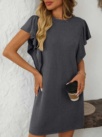Mandy Ruffled Round Neck Short Sleeve Dress 100100862091074 26 Affordable Fashion Under $100 Jerry's Apparel 