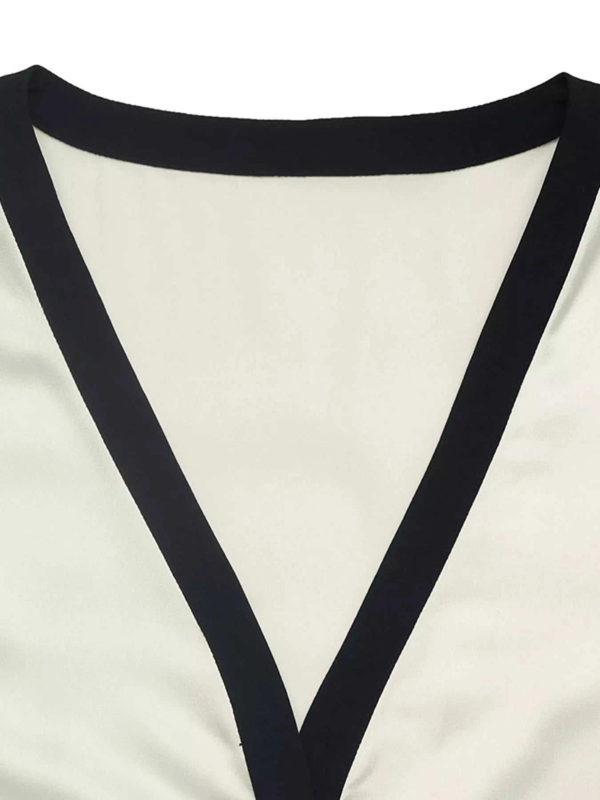 Contrast Trim V-Neck Blouse 100100008554468 36 Affordable Fashion Under $100 Jerry's Apparel 