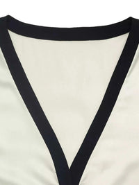 Contrast Trim V-Neck Blouse 100100008554468 36 Affordable Fashion Under $100 Jerry's Apparel 