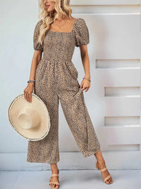 Printed Square Neck Puff Sleeve Jumpsuit 100100346581755 31 Affordable Fashion Under $100 Jerry's Apparel 