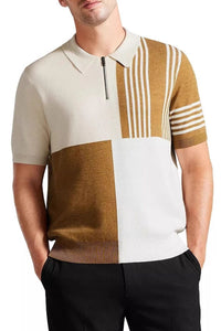 Men's Plus Size Color Block Short Sleeve Polo