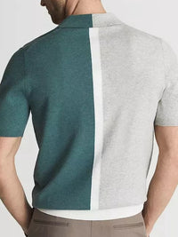 Men's Plus Size Color Block Short Sleeve Polo