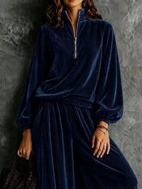 Quarter-Zip Sweatshirt and Wide-Leg Pants 101001764469874 74 Affordable Fashion Under $100 Jerry's Apparel 
