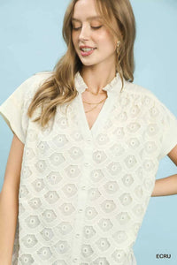 Umgee Lace Button-Front Top 100100371791401 55 Affordable Fashion Under $100 Jerry's Apparel 