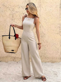 Sleeveless Wide Leg Jumpsuit with Bow Detail 100100437983523 36 Affordable Fashion Under $100 Jerry's Apparel 