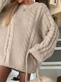 Cable Knit Round Neck Oversized Sweater 100100564539498 61 Affordable Fashion Under $100 Jerry's Apparel 