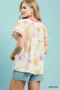 Umgee Floral Flutter Sleeve Blouse 100100078731293 47 Affordable Fashion Under $100 Jerry's Apparel 