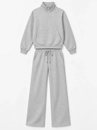 Half-Zip Sweatshirt and Wide-Leg Pants Set 101001840100593 40 Gifts for Her Jerry's Apparel 