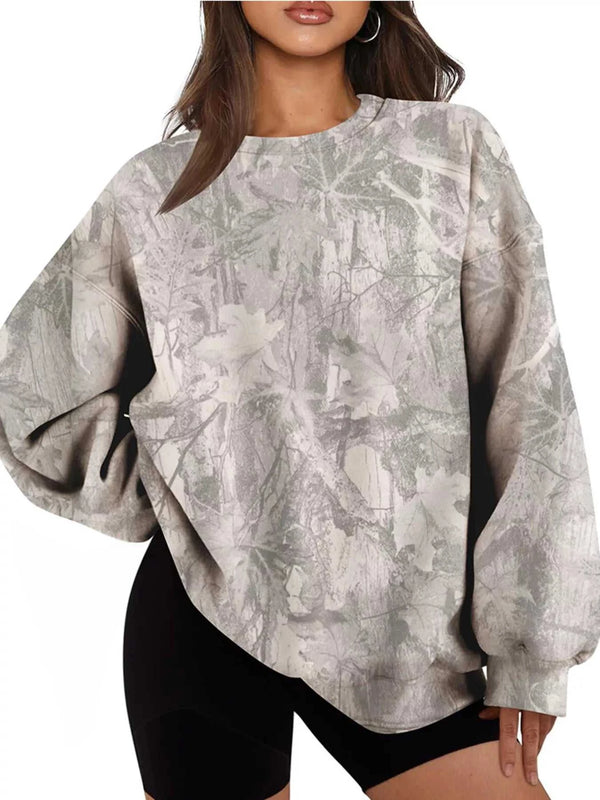 Oversized Printed Crew Neck Sweatshirt 101001236217854 40 Affordable Fashion Under $100 Jerry's Apparel 