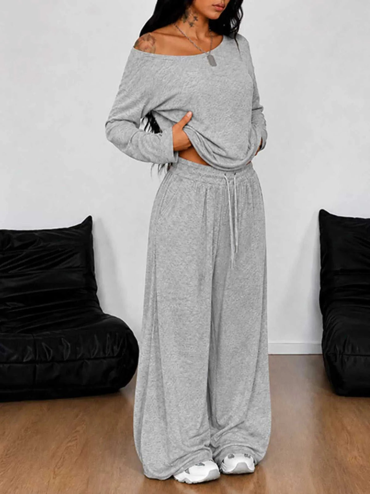 Full Size One-Shoulder Top and Drawstring Pants Set Plus Size 100100885816388 29 Affordable Fashion Under $100 Jerry's Apparel 
