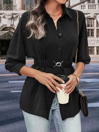 Perfee Collared Neck Button Down Long Sleeve Shirt 100100850271002 41 Affordable Fashion Under $100 Jerry's Apparel 