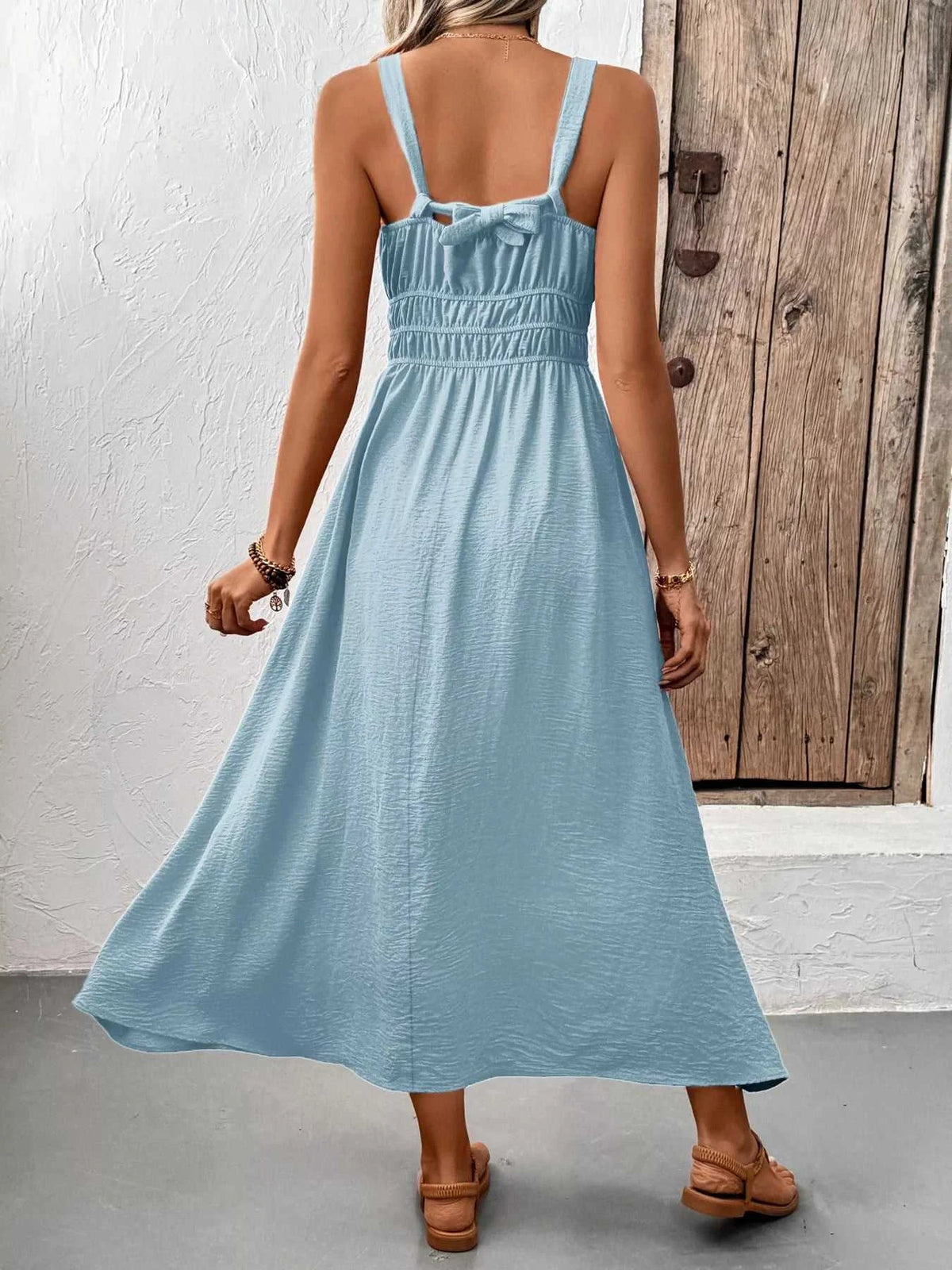 Sleeveless Smocked Casual Midi Dress 100100225131528 33 Affordable Fashion Under $100 Jerry's Apparel 