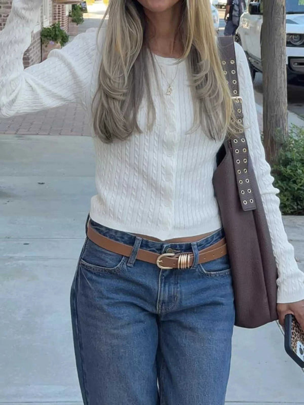 Cable-Knit Button-Down Cardigan 101002819767216 59 Affordable Fashion Under $100 Jerry's Apparel 