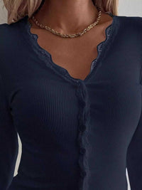 Lace Trim Long Sleeve Top 100100696599078 30 Affordable Fashion Under $100 Jerry's Apparel 