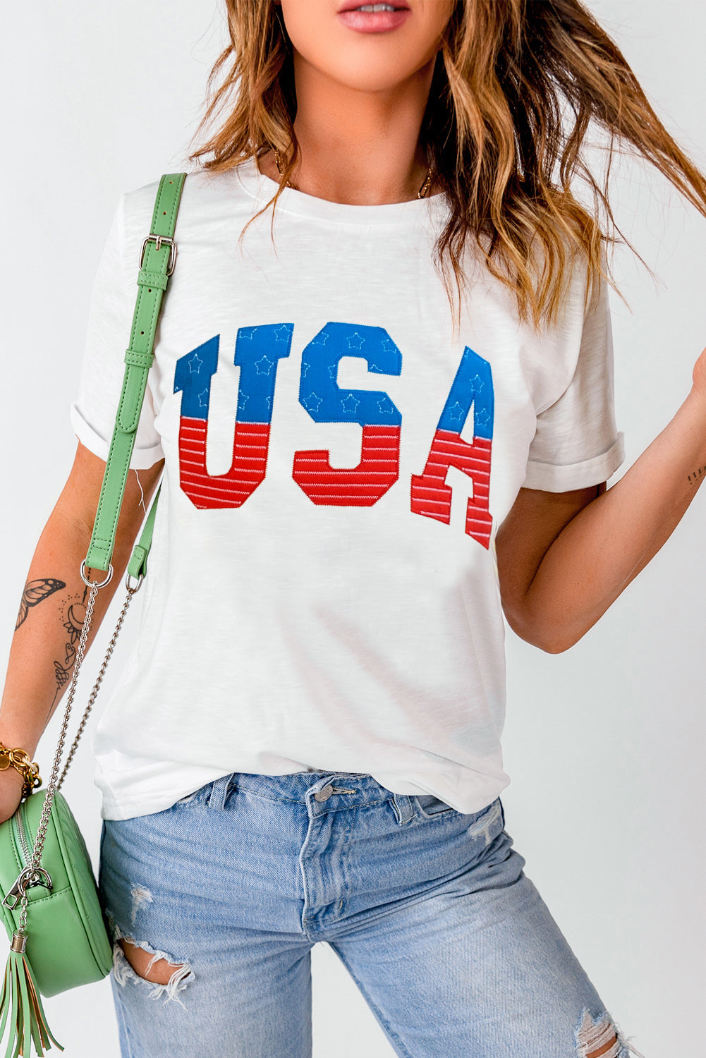 USA Round Neck Short Sleeve T-Shirt