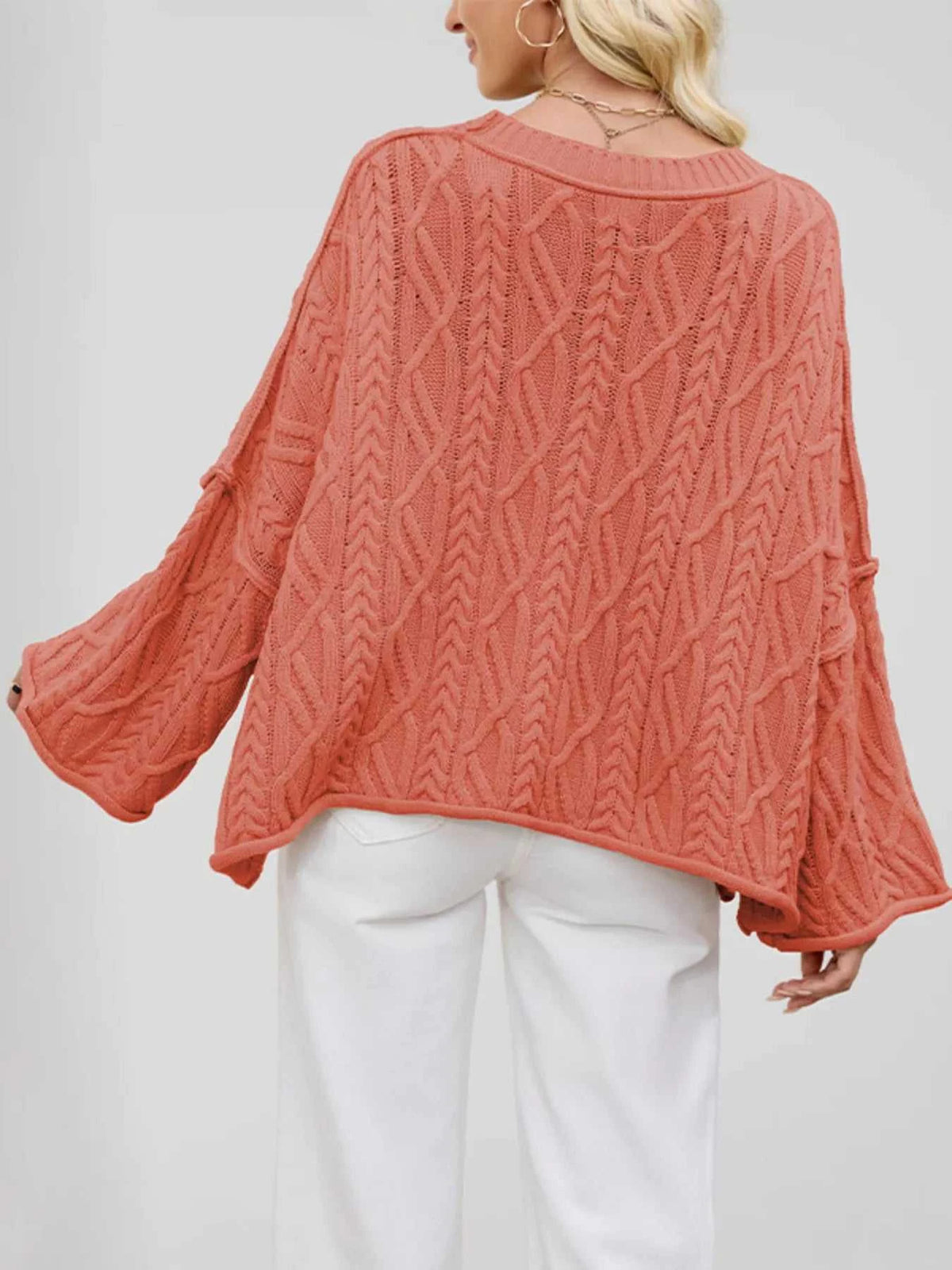 Cozy Cable Knit Drop Shoulder Oversize Sweater 100100624511651 49 Affordable Fashion Under $100 Jerry's Apparel 