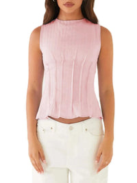 Back Lace Up Sleeveless Top with Cinched Waist Design 100100957854098 34 Affordable Fashion Under $100 Jerry's Apparel 