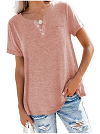 Full Size Notched Short Sleeve T-Shirt Plus Size
